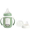 Béaba Biberon da Apprendimento 2in1 - 210 ml - Verde Salvia - Vetro e Silicone - Incoraggia il tuo Bambino all'Indipendenza Biberon_