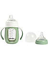 Béaba Biberon da Apprendimento 2in1 - 210 ml - Verde Salvia - Vetro e Silicone - Incoraggia il tuo Bambino all'Indipendenza Biberon_