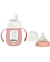 Béaba Biberon da Apprendimento 3in1 - 210 ml - Rosa - Vetro e Silicone - Incoraggia il tuo Bambino all'Indipendenza Biberon_