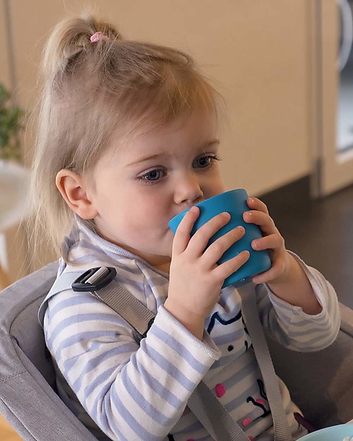 Béaba Bicchiere in Silicone - Blu - Maneggevole e Infrangibile Bicchieri