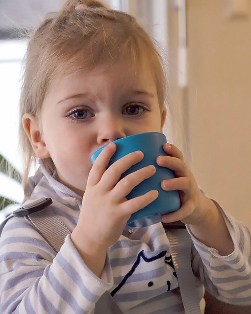 Béaba Bicchiere in Silicone - Blu - Maneggevole e Infrangibile Bicchieri