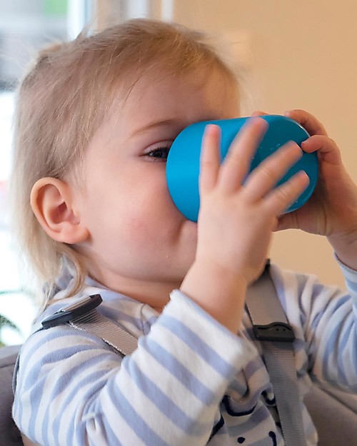 Béaba Bicchiere in Silicone - Blu - Maneggevole e Infrangibile Bicchieri