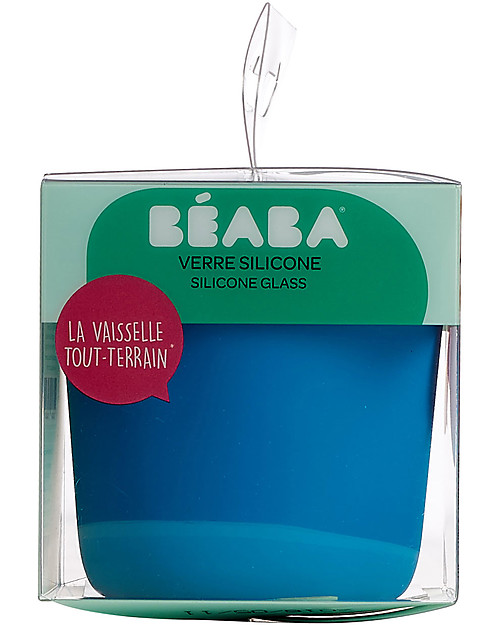 Béaba Bicchiere in Silicone - Blu - Maneggevole e Infrangibile Bicchieri