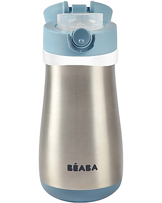 Béaba Borraccia Acciaio Inossidabile con Manico - 350 ml - Blu Marino Borracce Termiche