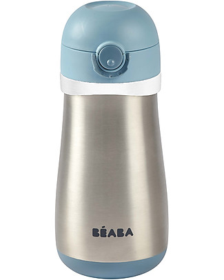 Béaba Borraccia Termica in Acciaio Inossidabile con Manico - 350 ml - Blu Marino Borracce Termiche