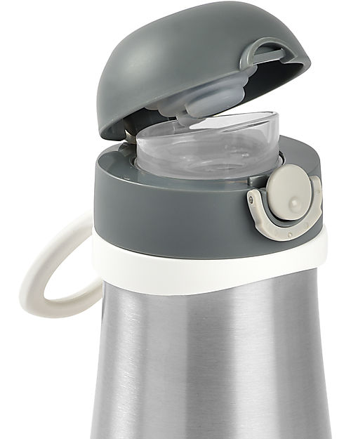 Béaba Borraccia Termica in Acciaio Inossidabile con Manico - 350 ml - Mineral Grey Borracce non Termiche