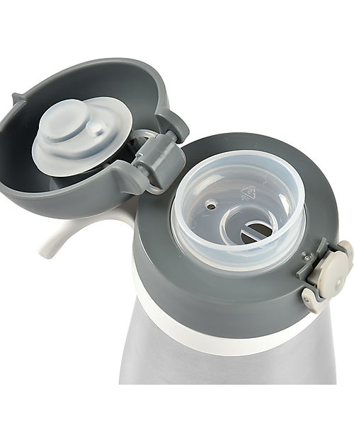 Béaba Borraccia Termica in Acciaio Inossidabile con Manico - 350 ml - Mineral Grey Borracce non Termiche