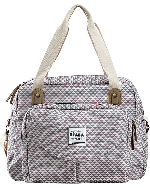 Béaba Borsa Cambio Geneva II - Play Print - Grigio e Corallo - Con Pochette e Borsa Termica! Borse Cambio