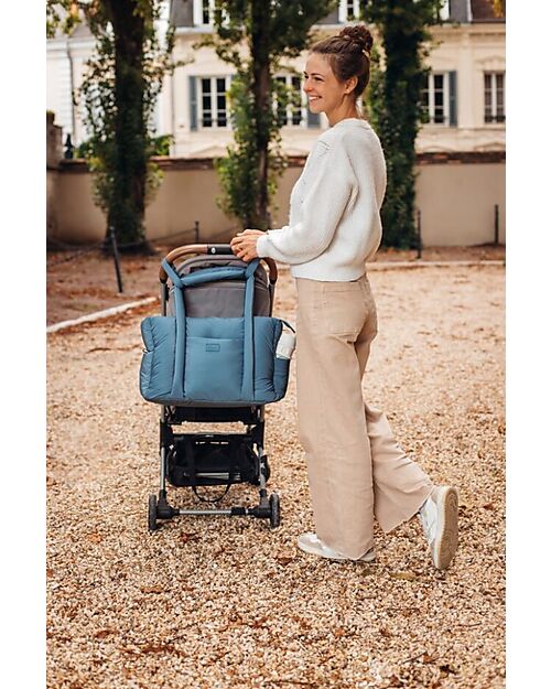 Béaba Borsa Cambio Trapuntata - Baltic Blue - Include Fasciatoio e Ganci per il Passeggino Borse Cambio
