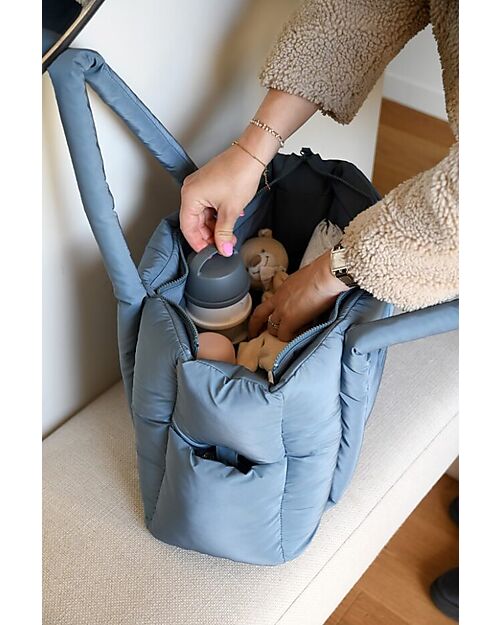Béaba Borsa Cambio Trapuntata - Baltic Blue - Include Fasciatoio e Ganci per il Passeggino Borse Cambio