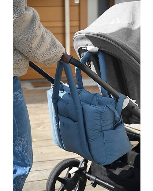 Béaba Borsa Cambio Trapuntata - Baltic Blue - Include Fasciatoio e Ganci per il Passeggino Borse Cambio