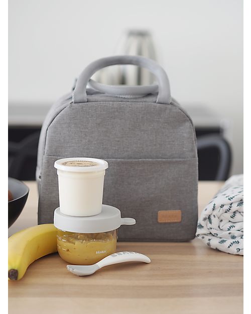 Béaba Borsa Porta Pranzo Termica - 5L - Spaziosa e Facile da Trasportare -  Heather Grey Contenitori Termici