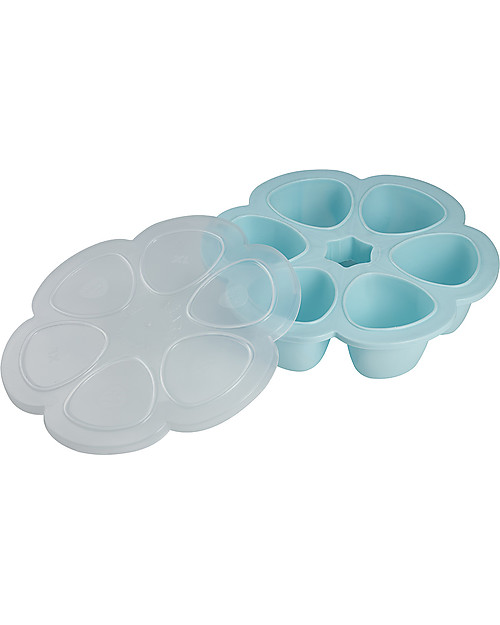 Béaba Contenitore Multiporzione in Silicone - Blu - 6x150 ml - Perfetto per Risparmiare Tempo Contenitori per Alimenti