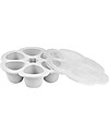Béaba Contenitore Multiporzione in Silicone - Grigio - 6x90 ml - Perfetto per Risparmiare Tempo Contenitori per Alimenti