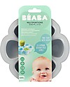 Béaba Contenitore Multiporzione in Silicone - Grigio - 6x90 ml - Perfetto per Risparmiare Tempo Contenitori per Alimenti