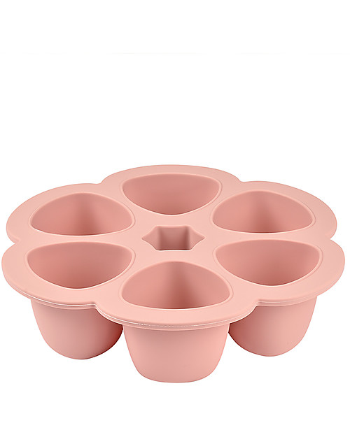 Béaba Contenitore Multiporzione in Silicone - Rosa - 6x90 ml - Perfetto per Risparmiare Tempo Contenitori Termici