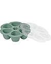 Béaba Contenitore Multiporzione in Silicone - Verde Salvia - 6x150 ml - Perfetto per Risparmiare Tempo Contenitori per Alimenti
