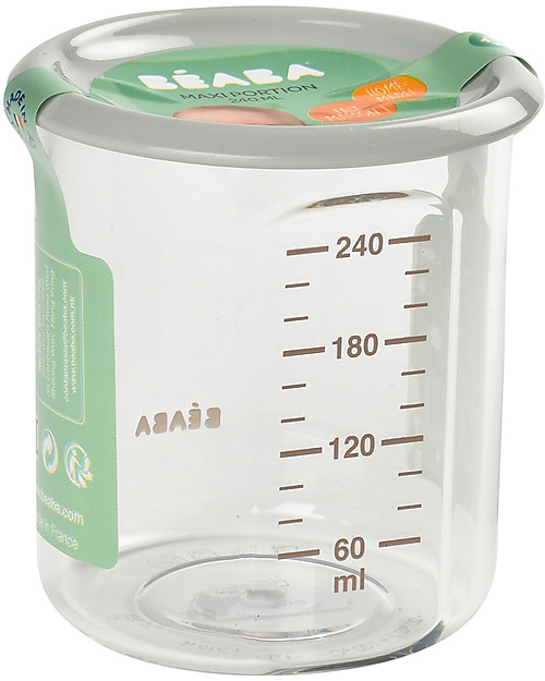Béaba Contenitore per Alimenti di Alta Qualità - Maxi - Grigio - 240 ml - Resiste alle Alte e Basse Temperature Contenitori per Alimenti