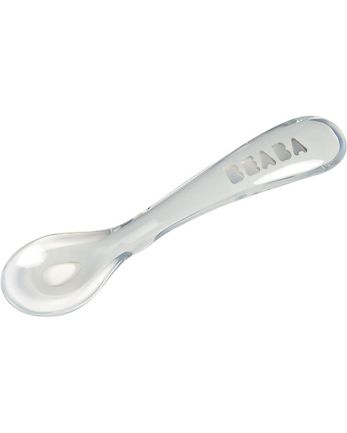 Béaba Cucchiaio in Silicone da Apprendimento - Grigio- da 8 Mesi Posate