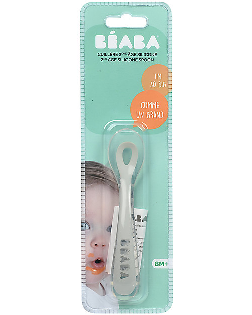 Béaba Cucchiaio in Silicone da Apprendimento - Grigio- da 8 Mesi Posate