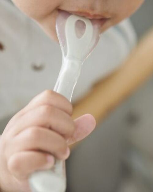 Béaba Cucchiaio in Silicone da Apprendimento - Grigio- da 8 Mesi Posate