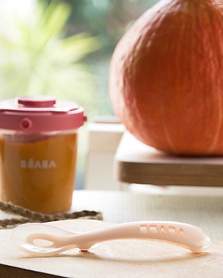 Béaba Cucchiaio in Silicone da Apprendimento - Rosa - da 8 Mesi Posate e Bacchette