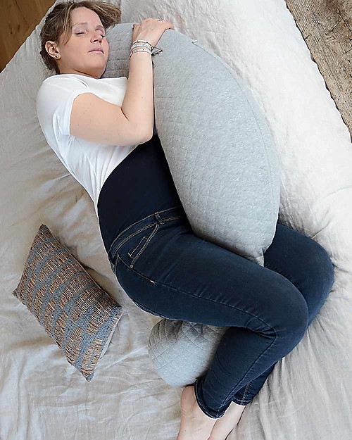 Béaba Cuscino da Allattamento Big Flopsy™ - Fleur de coton - Heather Grey - 170 cm di Comfort Cuscini Allattamento_