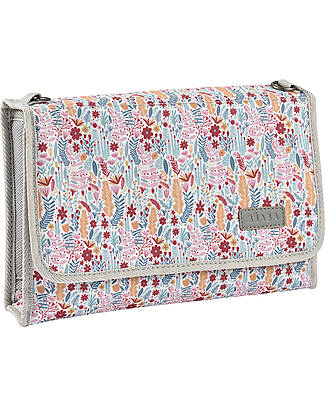 Béaba Fasciatoio Portatile - Mirage Grey e Floral - Pratico e Compatto Fasciatoi da Viaggio