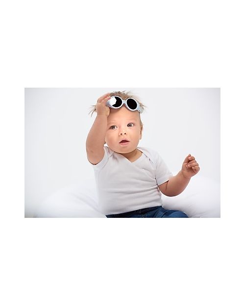 Béaba Occhiali da Sole Glee 0 - 9 Mesi con Cinturino Regolabile - 100% Protezione Raggi UV - Blu Occhiali da Sole