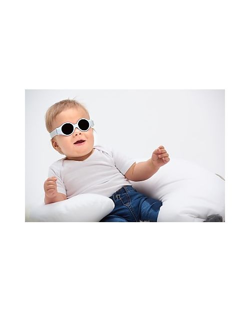 Béaba Occhiali da Sole Glee 0 - 9 Mesi con Cinturino Regolabile - 100% Protezione Raggi UV - Blu Occhiali da Sole