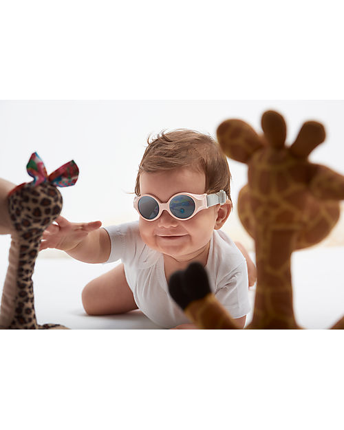 Béaba Occhiali da Sole Glee 0 - 9 Mesi con Cinturino Regolabile - 100% Protezione Raggi UV - Rosa Occhiali da Sole