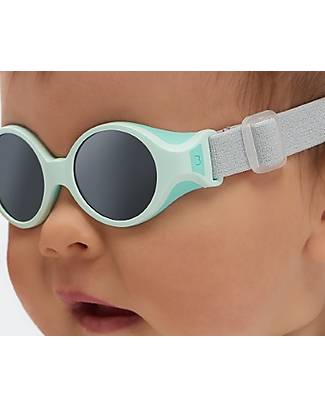 Béaba Occhiali da Sole Glee 0 - 9 Mesi con Cinturino Regolabile - 100% Protezione Raggi UV - Verde Acqua Occhiali da Sole
