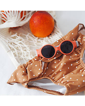 Béaba Occhiali da Sole Glee - Pompelmo - 0-9m con Cinturino Regolabile - 100% Protezione Raggi UV Occhiali da Sole
