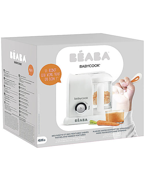 Béaba OUTLET - Robot da Cucina Babycook® Solo - Bianco e Argento - Pasti Sani Veloci e Adatti al tuo Bambino che Cresce - Pezzo di Showroom Cuoci Pappa_