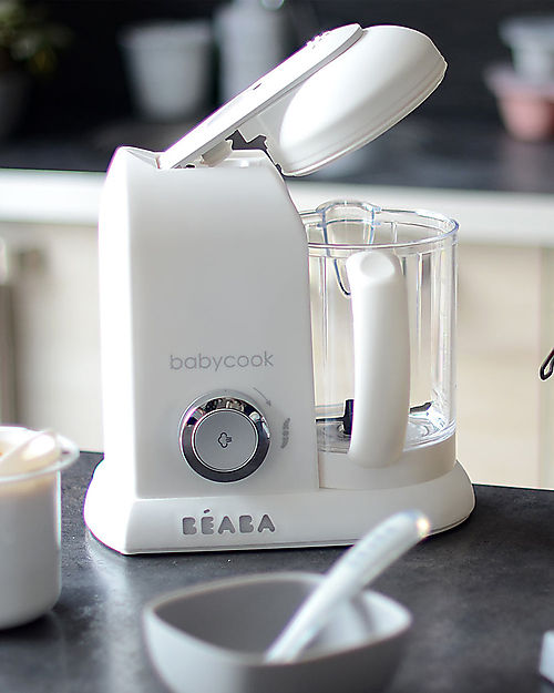 Béaba OUTLET - Robot da Cucina Babycook® Solo - Bianco e Argento - Pasti Sani Veloci e Adatti al tuo Bambino che Cresce - Pezzo di Showroom Cuoci Pappa_