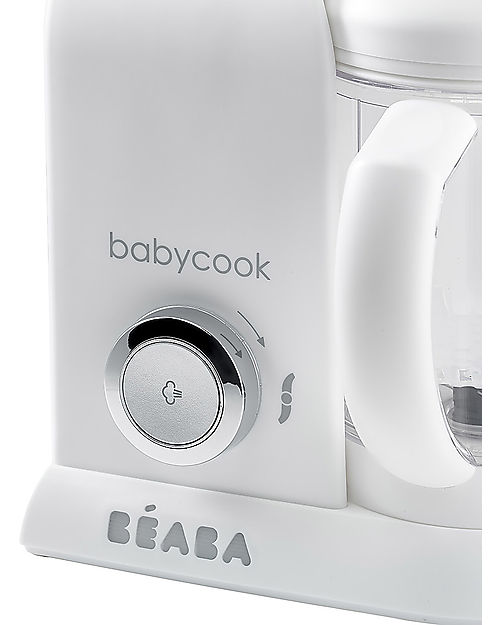 Béaba OUTLET - Robot da Cucina Babycook® Solo - Bianco e Argento - Pasti Sani Veloci e Adatti al tuo Bambino che Cresce - Pezzo di Showroom Cuoci Pappa_