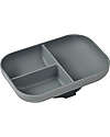 Béaba Piatto a Scomparti con Ventosa - Grigio Minerale - Silicone Piatti e Scodelle