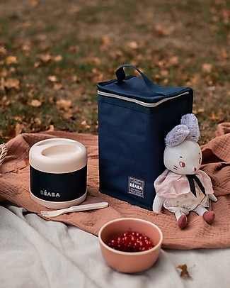 Béaba Porta Pappa Ermetico - Acciaio Inossidabile - Blu e Rosa - 500 ml Porta Merenda