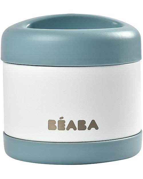 Béaba Porta Pappa Termico - Acciaio Inossidabile - Blu e Bianco - 500 ml Contenitori Termici