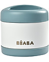 Béaba Porta Pappa Termico - Acciaio Inossidabile - Blu e Bianco - 500 ml Contenitori Termici