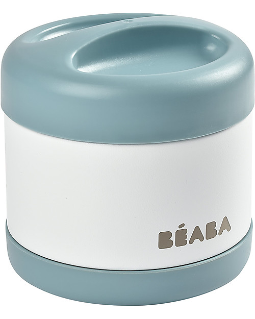 Béaba Porta Pappa Termico - Acciaio Inossidabile - Blu e Bianco - 500 ml Contenitori Termici