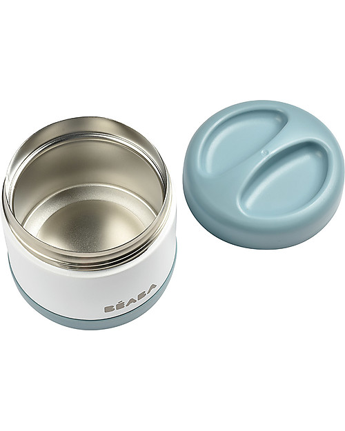 Béaba Porta Pappa Termico - Acciaio Inossidabile - Blu e Bianco - 500 ml Contenitori Termici