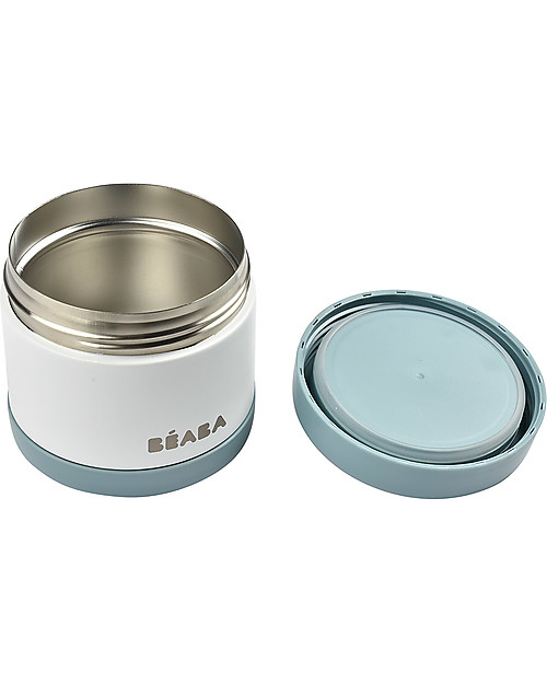 Béaba Porta Pappa Termico - Acciaio Inossidabile - Blu e Bianco - 500 ml Contenitori Termici
