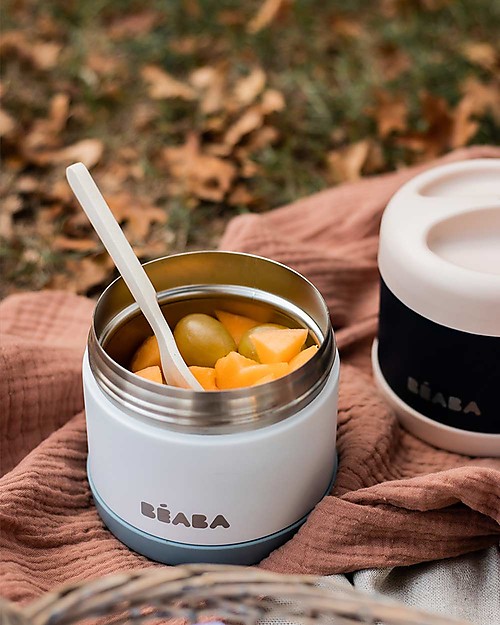 Béaba Porta Pappa Termico - Acciaio Inossidabile - Blu e Bianco - 500 ml Contenitori Termici