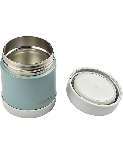 Béaba Porta Pappa Termico - Acciaio Inossidabile - Grigio e Eucalipto - 300 ml Contenitori Termici
