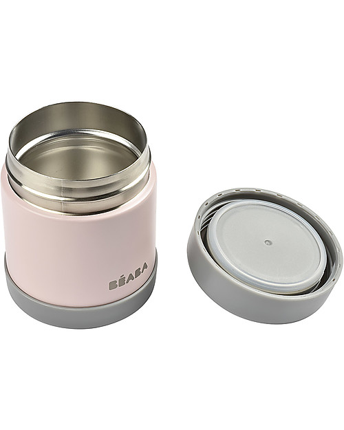 Béaba Porta Pappa Termico - Acciaio Inossidabile - Grigio e Rosa - 300 ml Contenitori Termici