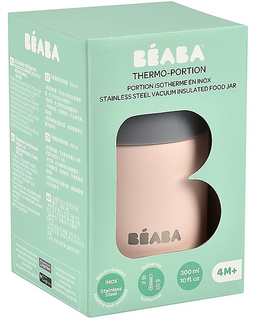 Béaba Porta Pappa Termico - Acciaio Inossidabile - Grigio e Rosa - 300 ml Contenitori Termici