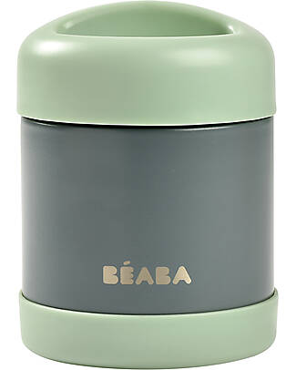 Béaba Porta Pappa Termico - Acciaio Inossidabile - Grigio e Verde Salvia - 300 ml Contenitori per Alimenti