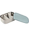 Béaba Porta Pranzo a Scomparti - Grigio e Azzurro - Acciaio Inossidabile e Silicone Porta Merenda