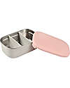Béaba Porta Pranzo a Scomparti - Grigio e Rosa - Acciaio Inossidabile e Silicone Porta Merenda